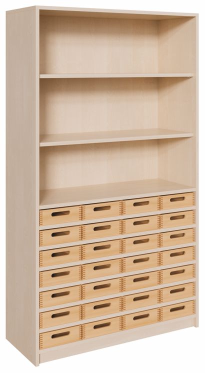 K Kombinationsschrank 180 x 102 cm, 28 flache Kästen/Regal